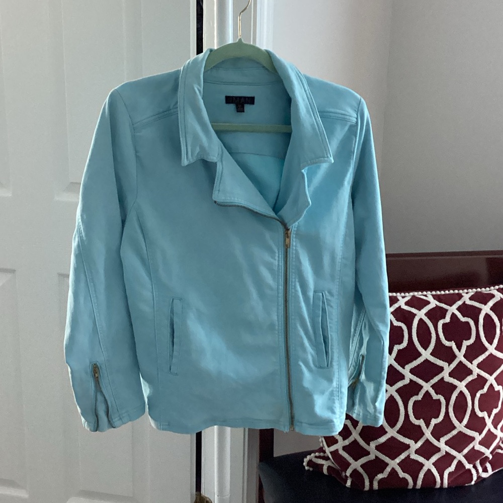 IMAN Light Blue Bomber Jacket